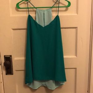 Reversible Green Scalloped Top